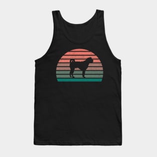 Vintage Retro Sunset Dog Mom And Dad Cute Dog Lover Owner T-Shirt Tank Top